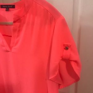 Bright coral summer blouse